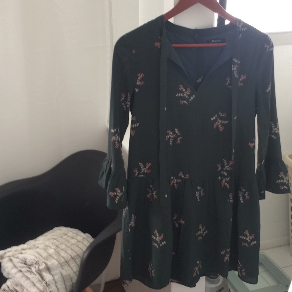 Green floral made well dress